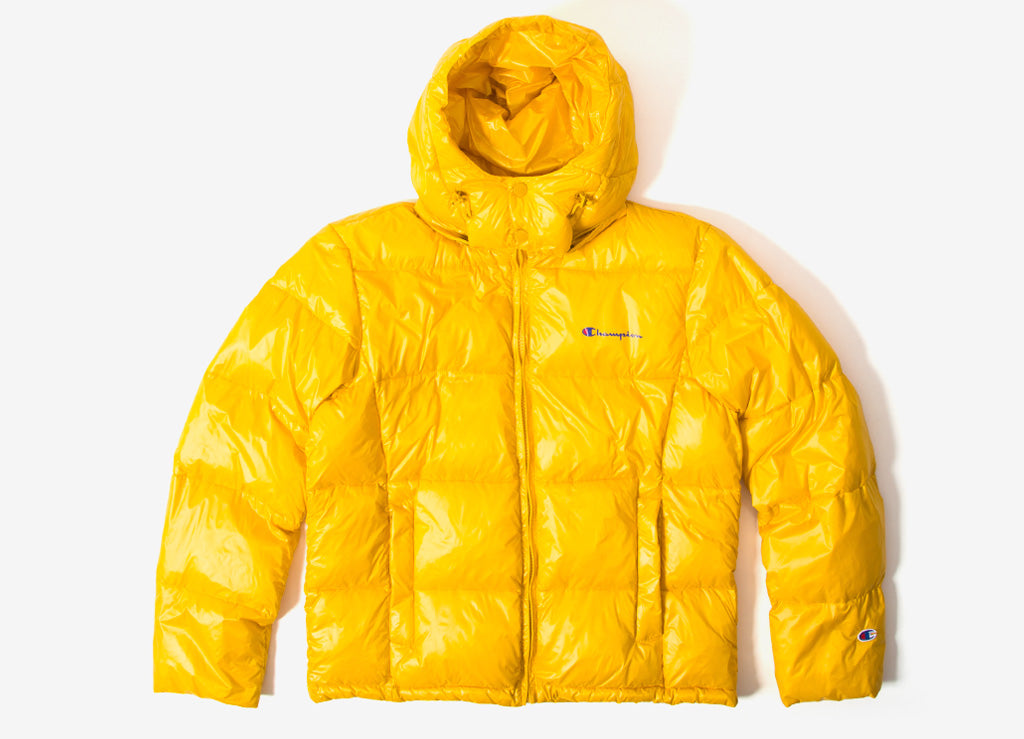 champion gold puffer jacket