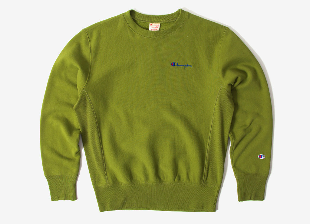 Champion Reverse Weave Script Sweatshirt Olive | Champion Sweatshirts ...