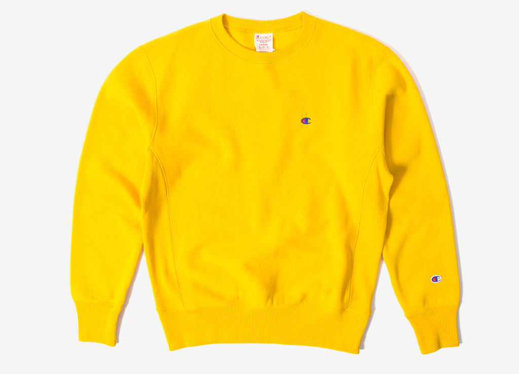 champion reverse weave sweatshirt yellow