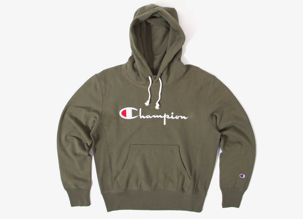 olive champion hoodie