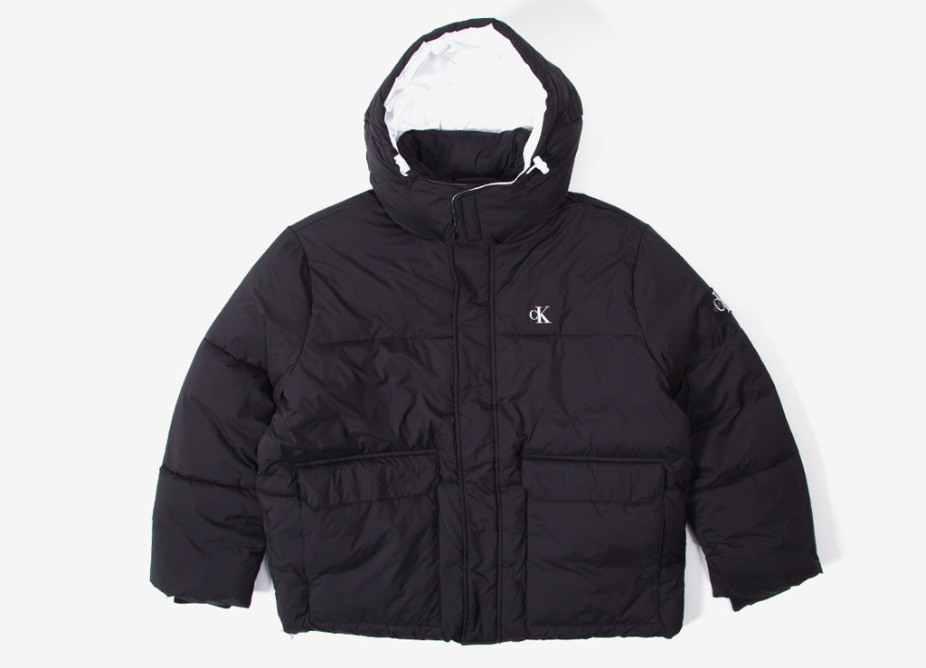 calvin klein hooded puffer jacket