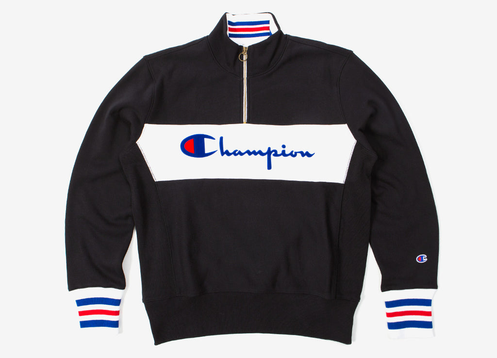 champion black half zip