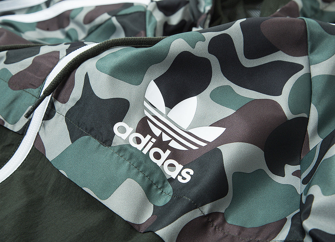 adidas originals split khaki camo windbreaker