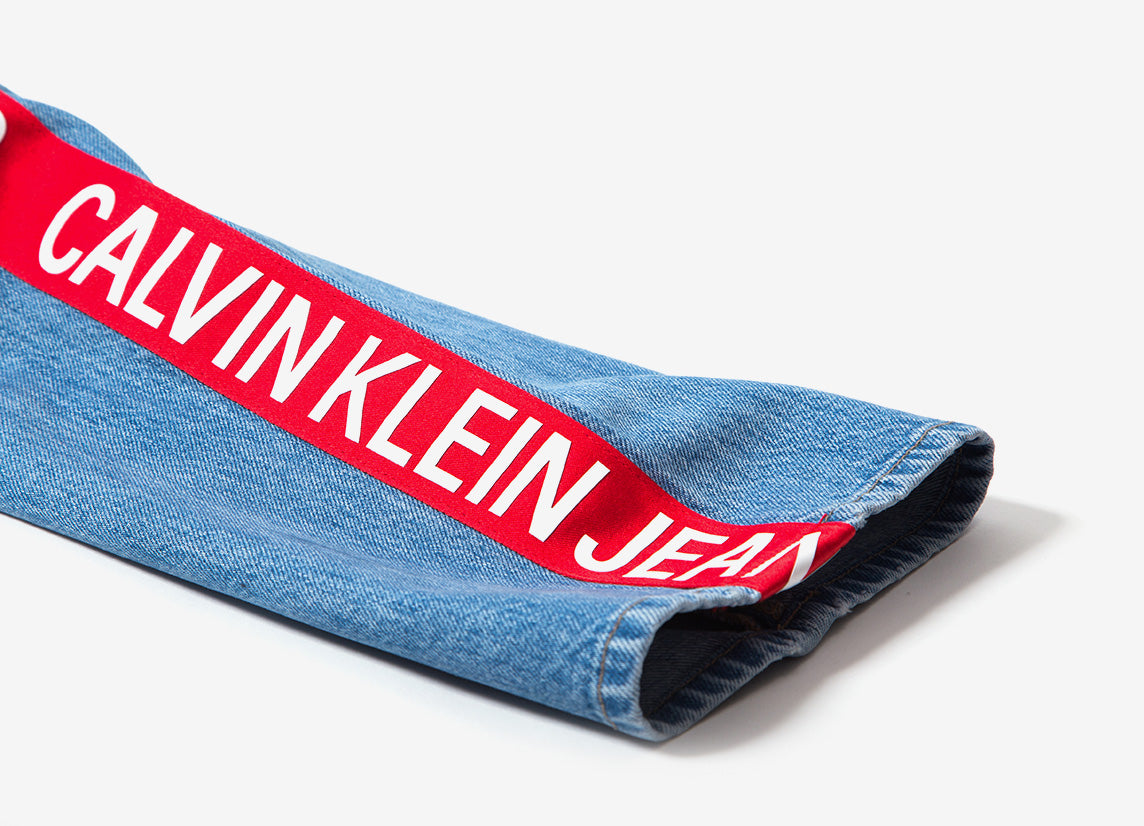 calvin klein jeans with red stripe
