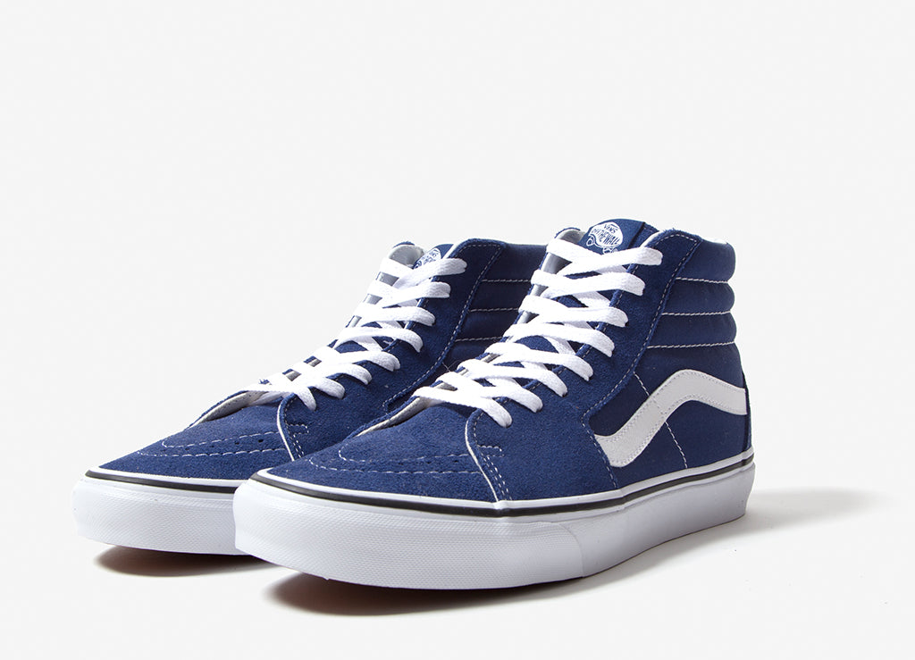 vans sk8 hi estate blue true white