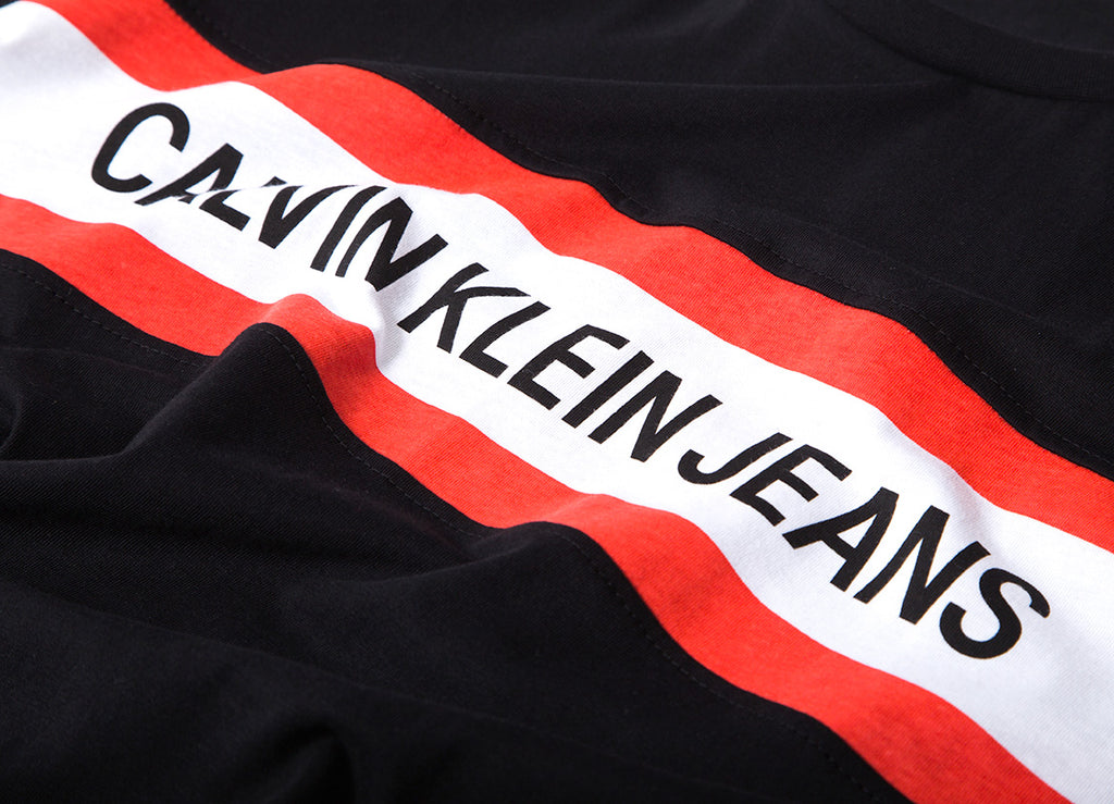 calvin klein black and red t shirt