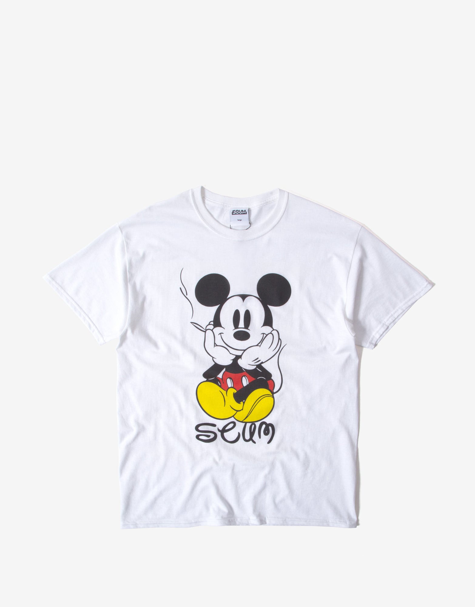 SCUM Mickey Mouse Smokes T Shirt - White | The Chimp Store