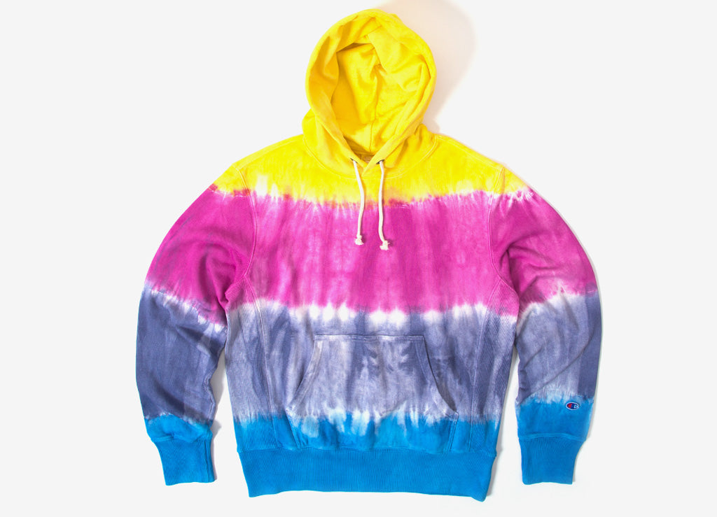 champion reverse weave tie dye hoodie