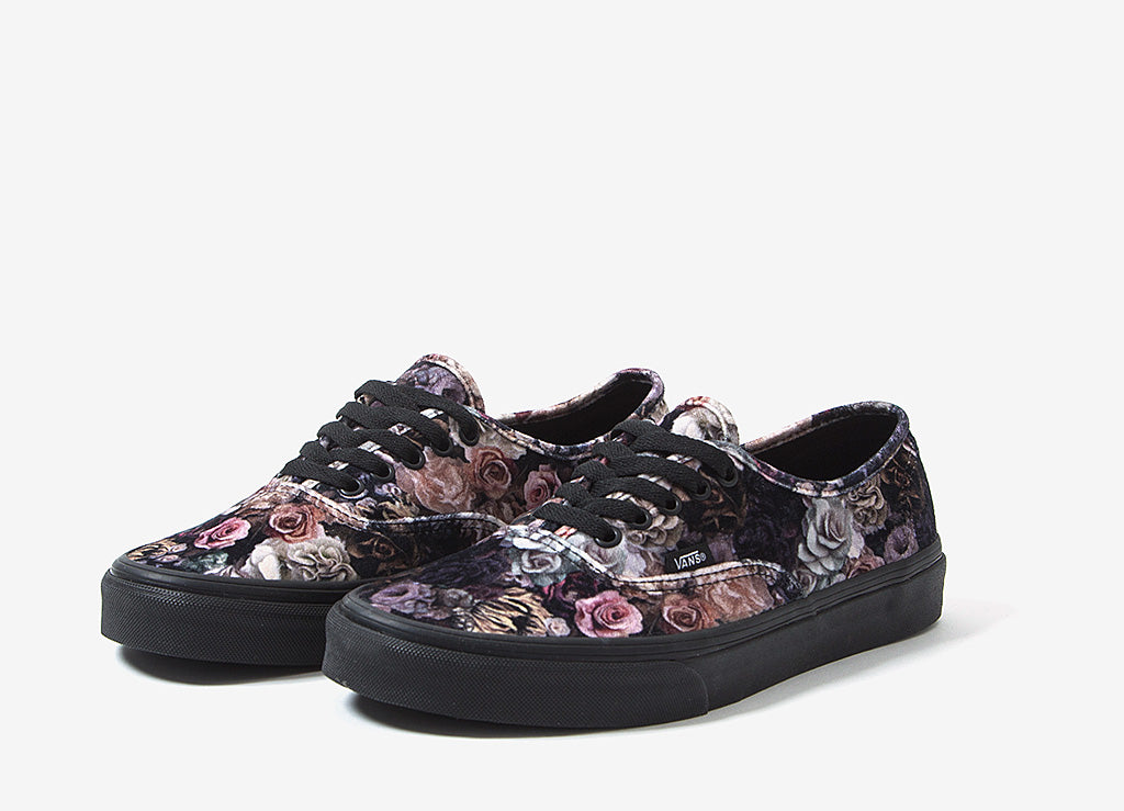 vans authentic floral black