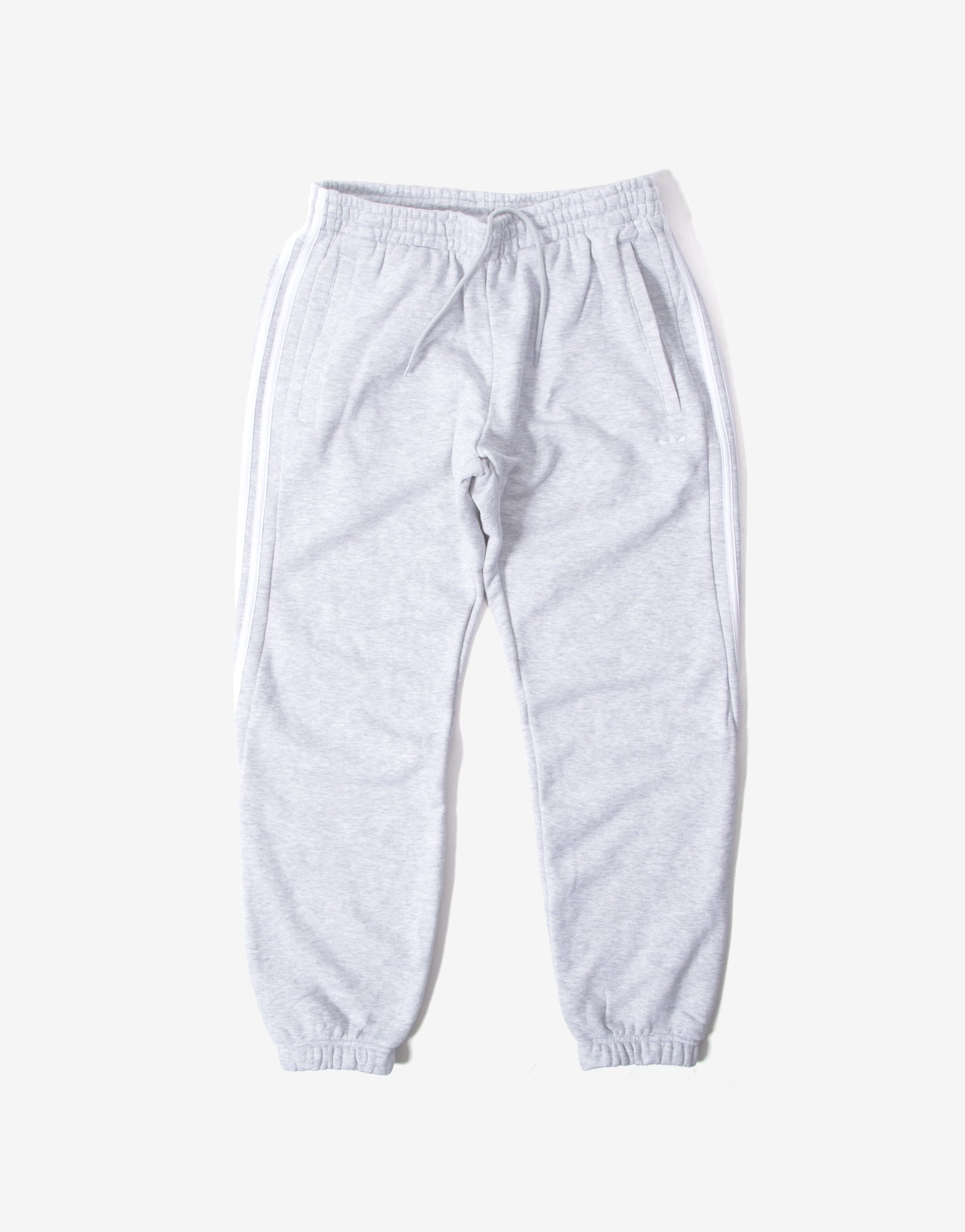 adidas grey joggers white stripes