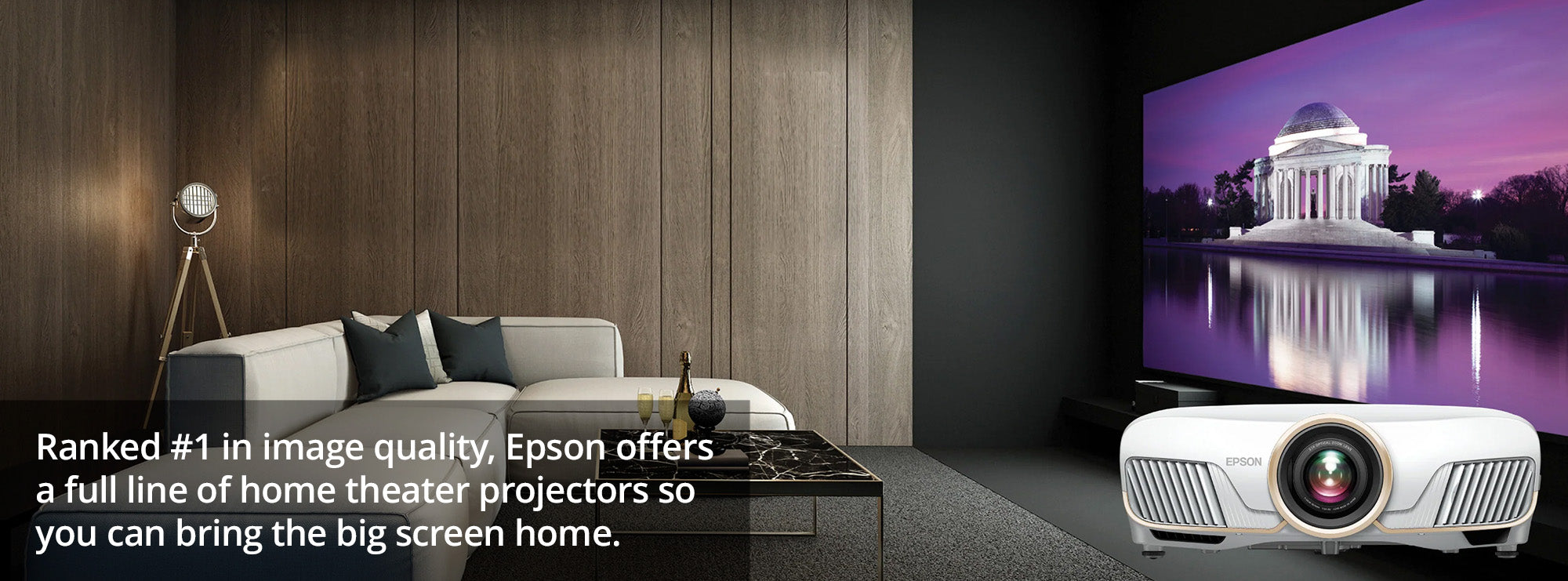 Ranked #1 in image quality, Epson offers a full line of home theater projectors so you can bring the big screen home.