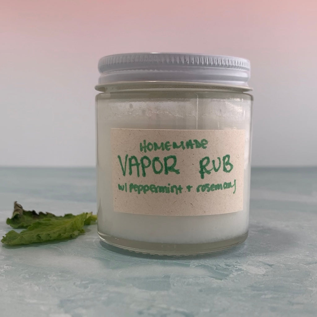 DIY Mint + Rosemary Vapor Rub