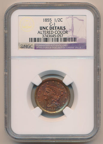 1853 Braided Hair Large Cent, PCGS MS62 Brown