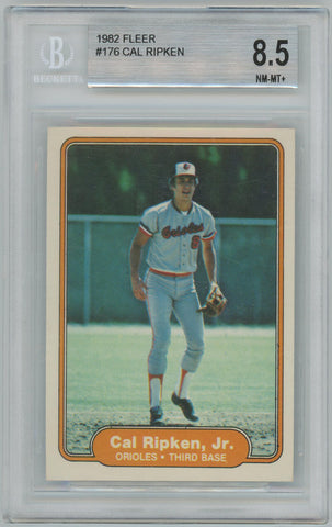 Cal Ripken Jr 1982 Fleer Autographed Card #176 - BAS