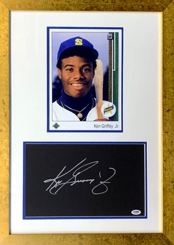 Ken Griffey Jr. Autographed Hall of Fame HOF Plaque Postcard