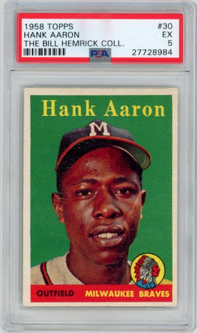 1964 Topps Hank Aaron #49 Milwaukee Braves Autographed Baseball