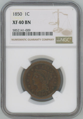 1853 Braided Hair Large Cent, PCGS MS62 Brown – Brigandi Coins