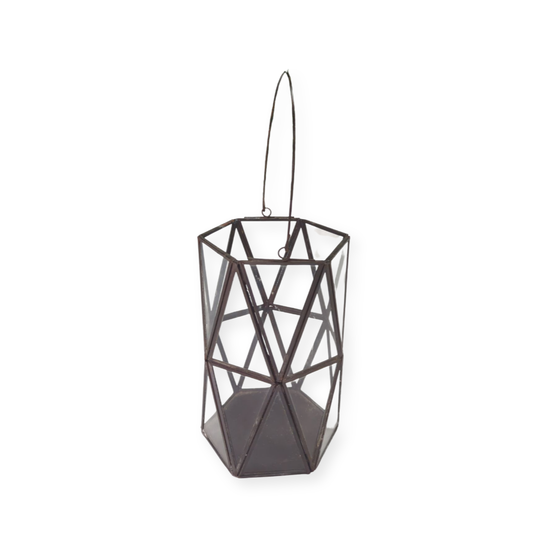 Black Geo Diamond Lantern - The Wedding Shop