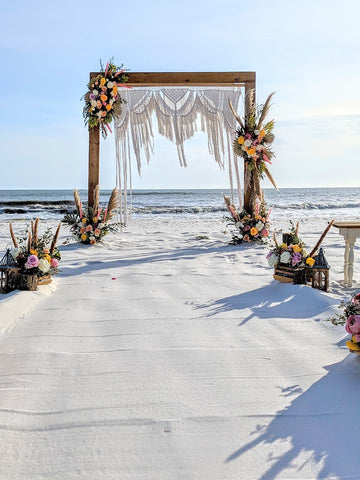 Boho Beach Wedding planning rentals decor design panama city beach 2023 wedding trends