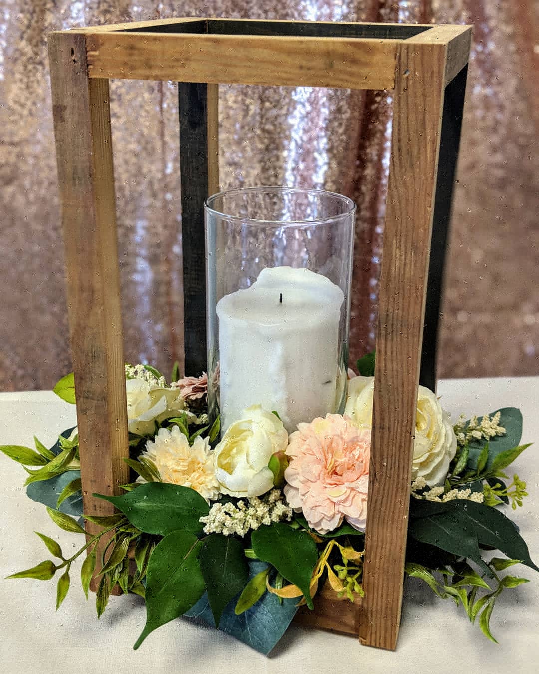 wood lantern centerpieces