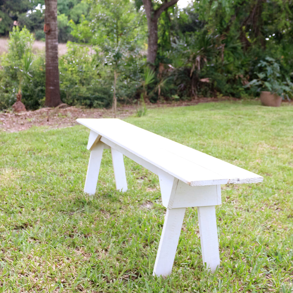 5 White Bench Rental The Wedding Shop