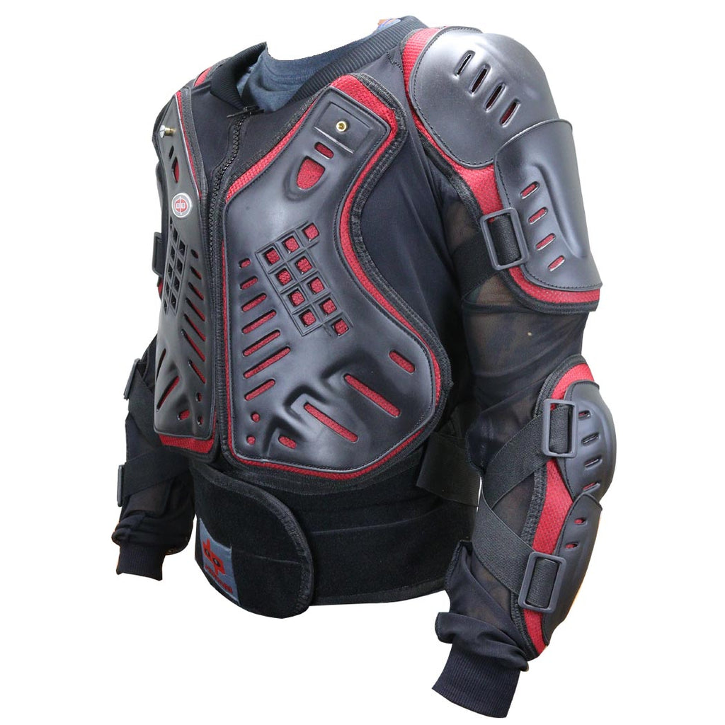 Perrini Red & Black CE Approved Full Body Armor Motorcycle Jacket ...