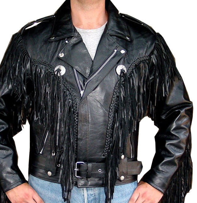 Fringe Motorcycle Riding Leather Jacket – TopGearLeathers
