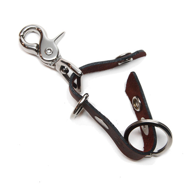 Leather Key Clip   Oiled Brown