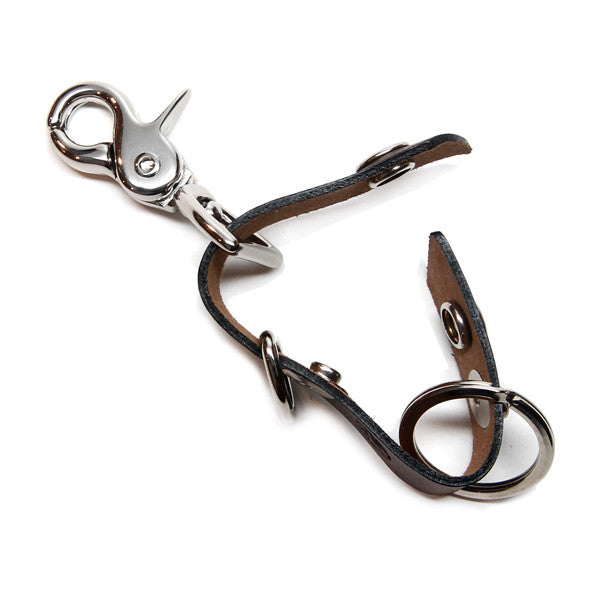 Leather Key Clip   Brown