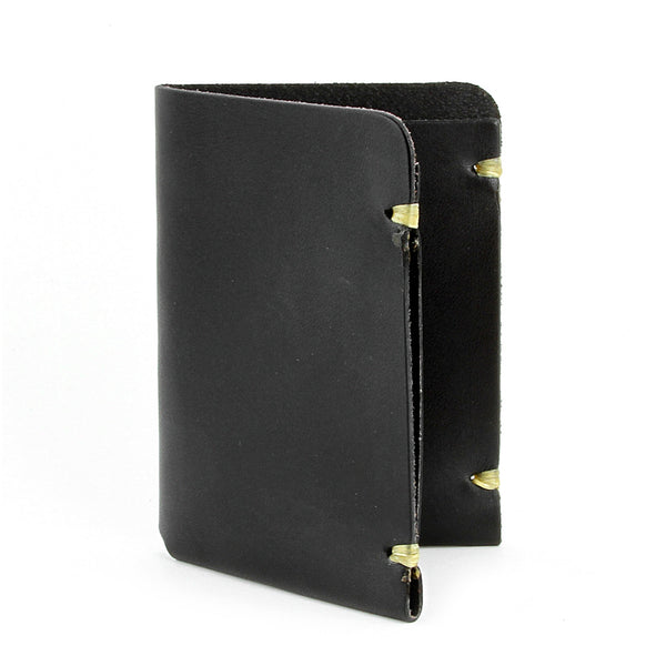 McGraw Leather Card Holder – Black English Bridle Leather - Friday & River