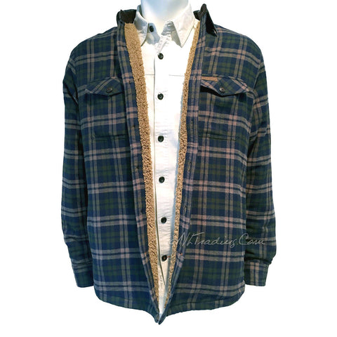 sherpa lined flannel jacket with hood