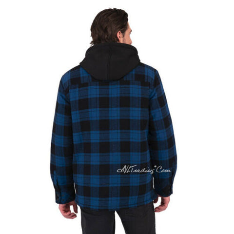 NWT Boston Traders Hooded Plaid Flannel Shirt Jacket Warm Quilted Lini ...