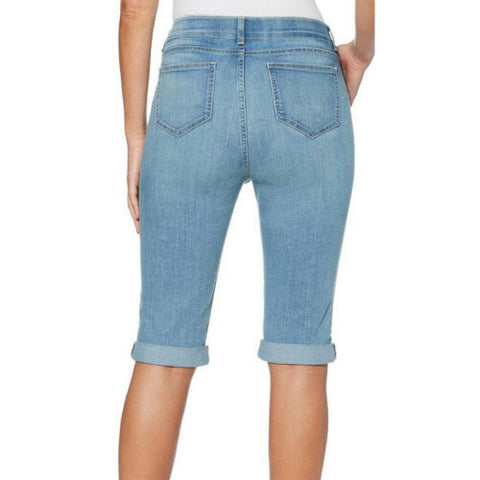 NWT Rafaella Weekend Skimmer Slim Trim Lift Comfort Bermuda Denim Shor ...