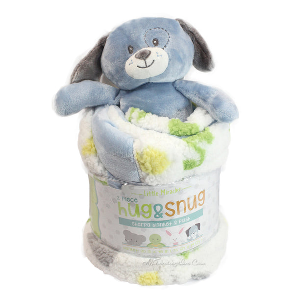 Little Miracles 2 Piece Hug n Snug Sherpa Blanket & Plush 