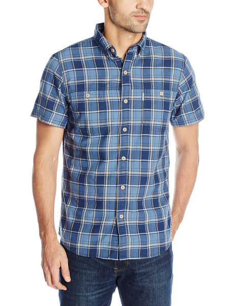 GH Bass Rock River Texture Men's Short Sleeve Plaid 100% Cotton Shirt ...