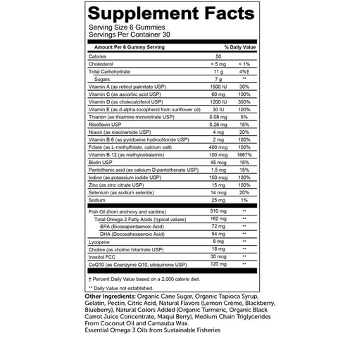men's complete nutritional facts