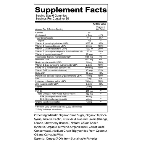 prenatal complete nutritional facts