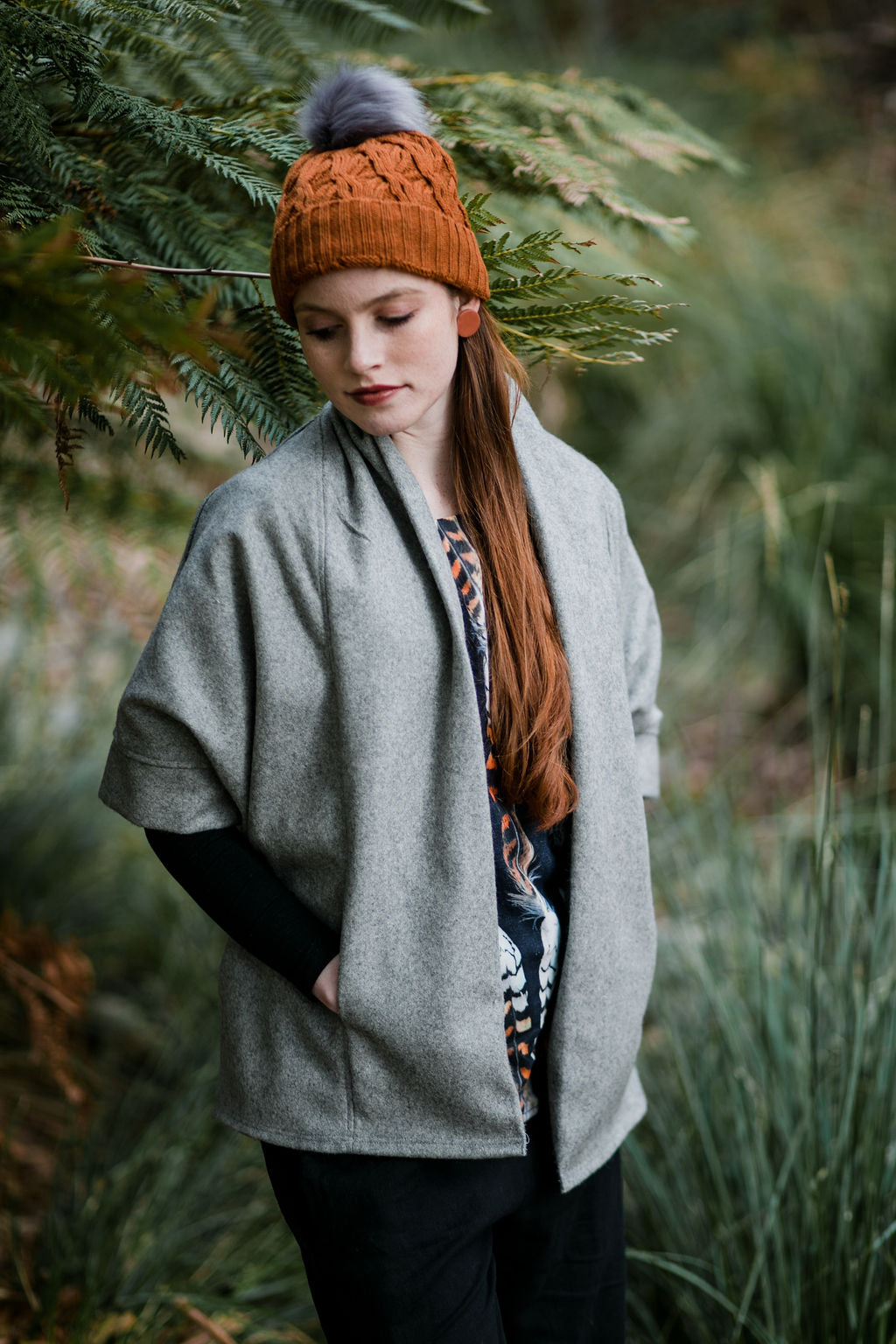 Cocoon Organic Wool Coat- Heather Grey