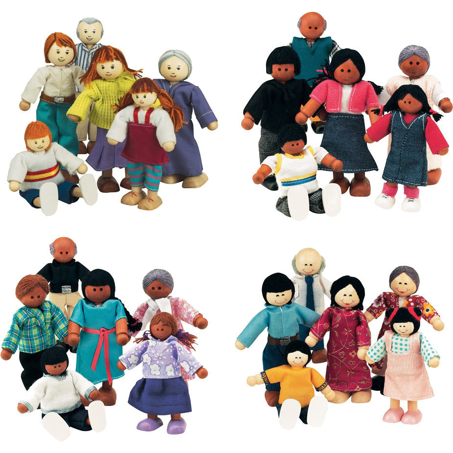 wooden family dolls