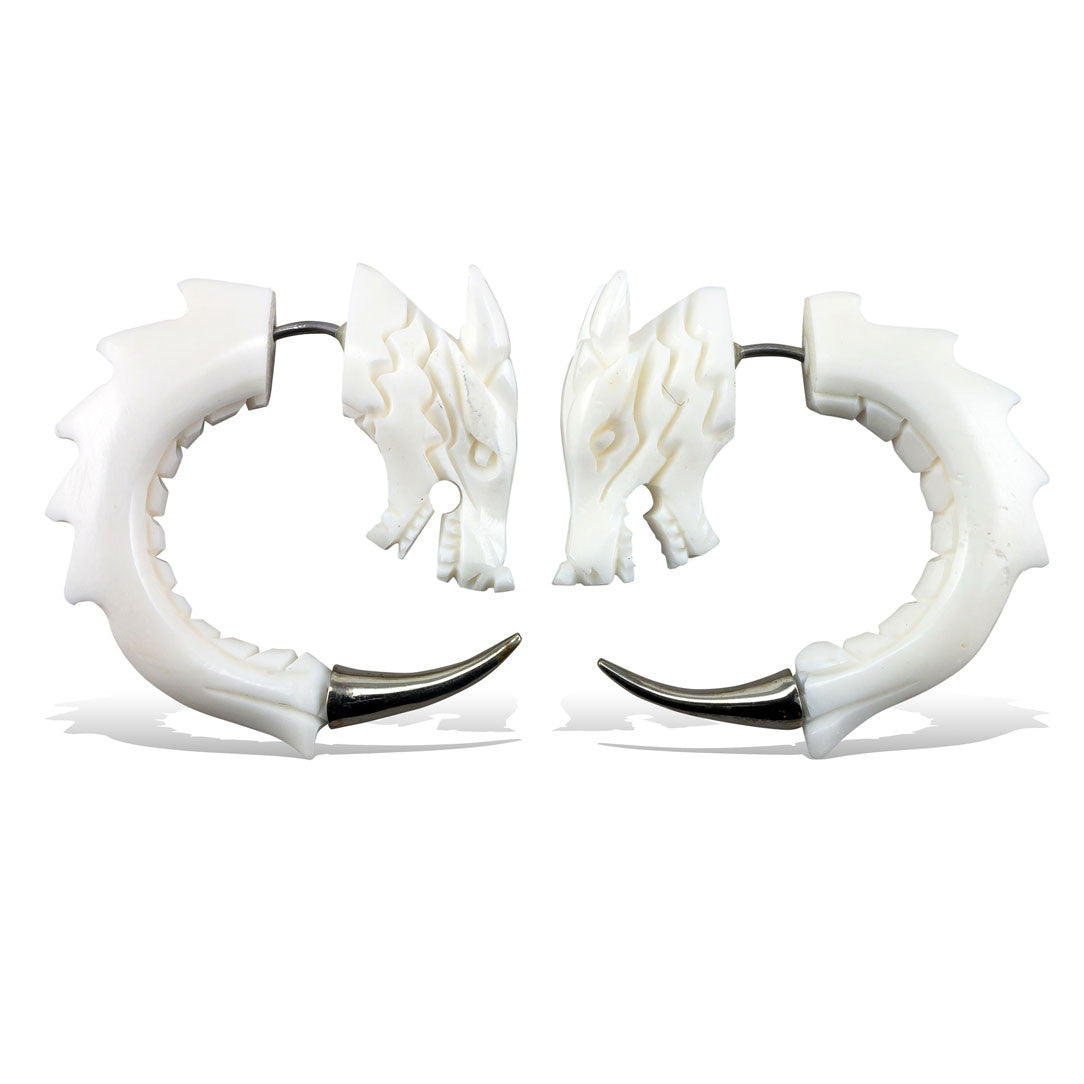 <span>EFB-106<span>: </span></span>Silver Tipped Curled Dragons - Bone