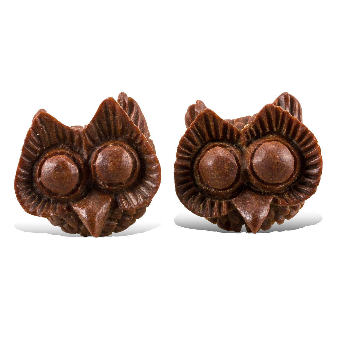 <span>EFPW-308 Stud<span>: </span></span>Big Eyed Owl - Wood Stud Earrings