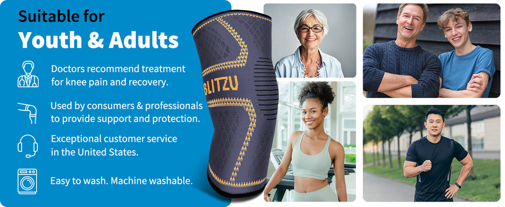 Knee Sleeves for Arthritis, Bursitis, Swelling & Knee Pain, Running or Working Out