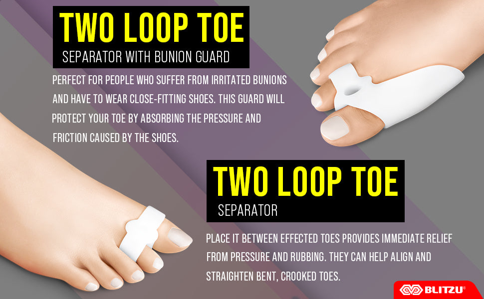 Bunion Corrector Brace Splint (Pair) Toe Straightener for Crooked Toes with Gel Pad Protector Sleeve & Toe Separators for Big Toe Pain Relief