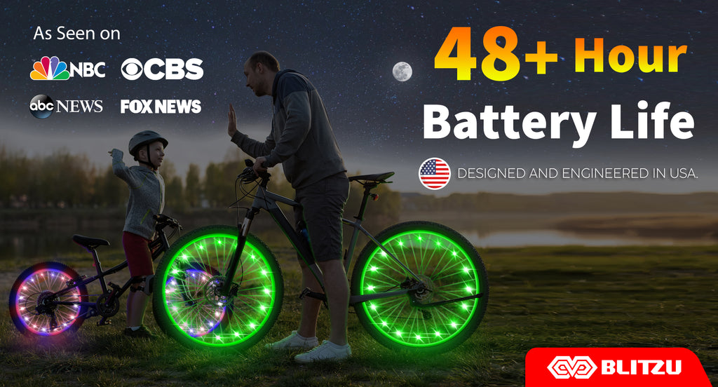 2-Tire Pack 7 Colors in 1 LED Bike Wheel Lights