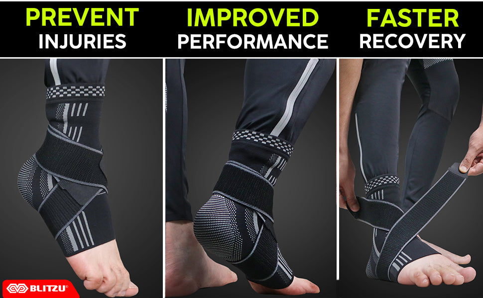 ankle brace with compression straps