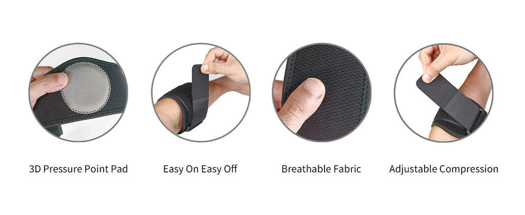 Counterforce Elbow Brace | Tendonitis Strap Support Band for Golfer's & Elbow Pain