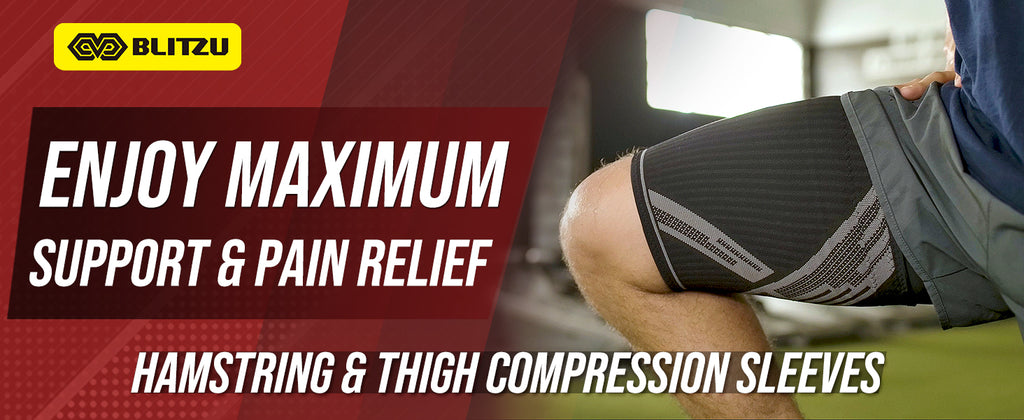 Compression Thigh Sleeve - Leg Support for Torn Hamstring, Quad Strains, and Pulled Muscle Treatment