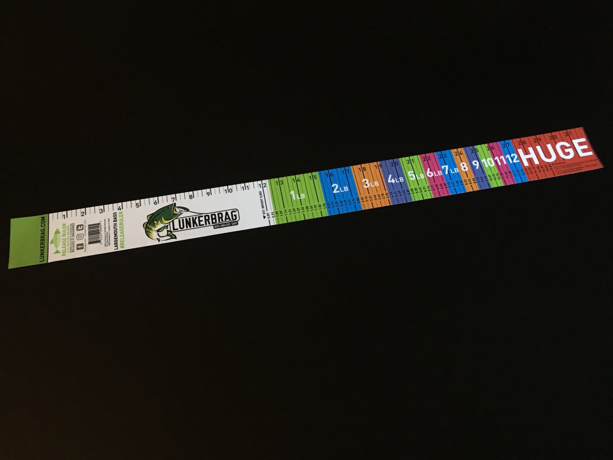 Largemouth Bass Release Ruler Decal Lunkerbrag
