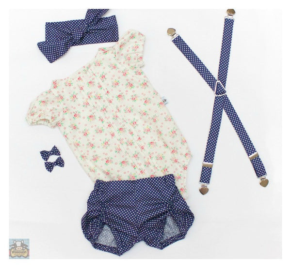 Puckered Bloomers - Navy Dot – Moocuzzi