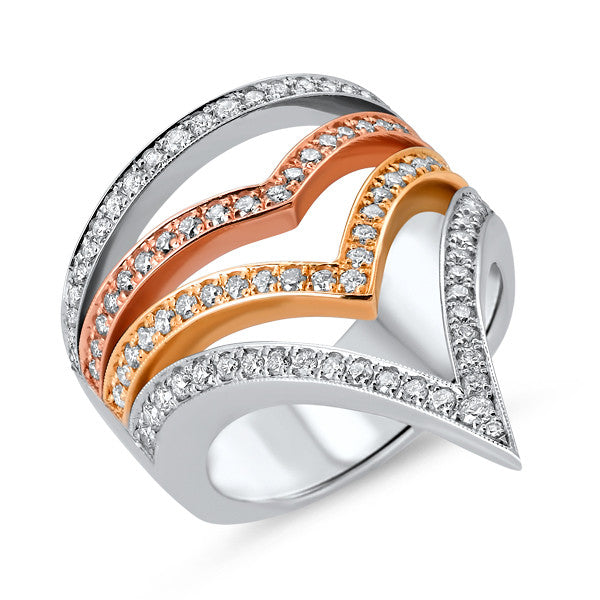 Multi Metal Diamond Cocktail Ring